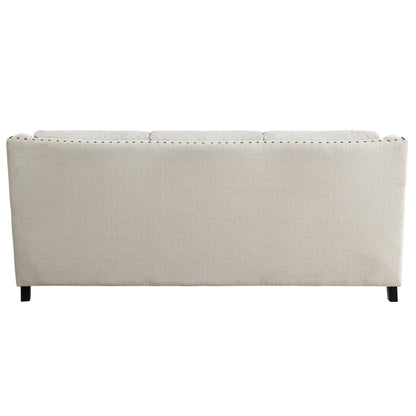 Homelegance Halton Sectional Sofa Beige Textured Fabric with Nailhead Trim 9339BE-3