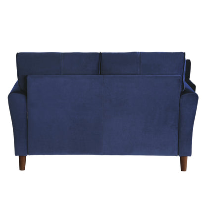 Homelegance Dunleith Loveseat in Blue Velvet with Tufted Detail 9348BUE-2