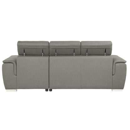 Homelegance Berel Sectional Sofa Brown Chenille with Pull-Out Bed and Storage 9355BR-22LRC