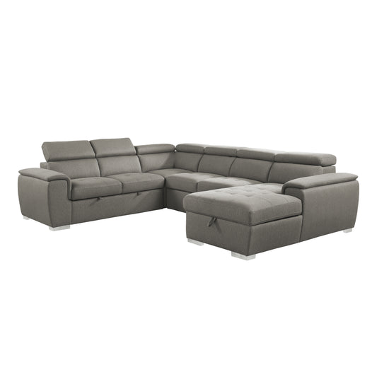 Homelegance Berel Sectional Sofa in Brown 9355BR-42LRC