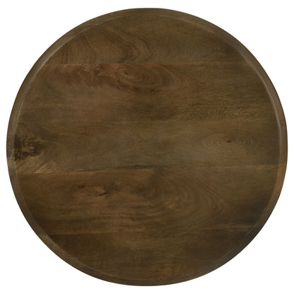Deja 3-piece Round Nesting Table Set Natural and Gunmetal