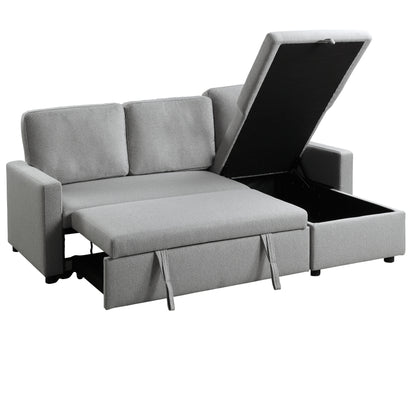 Homelegance Brandolyn Light Gray Reversible Sectional Sofa with Pull-Out Bed 9359GRY-SC