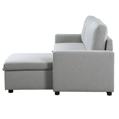Homelegance Brandolyn Light Gray Reversible Sectional Sofa with Pull-Out Bed 9359GRY-SC