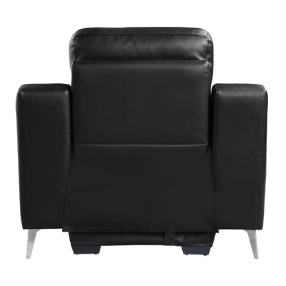 Homelegance Antonio Reclining Chair Power Recliner in Black 9360BLK-1PW