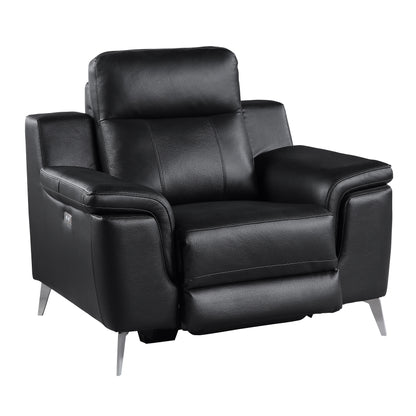Homelegance Antonio Reclining Chair Power Recliner in Black 9360BLK-1PW