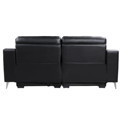Homelegance Power Reclining Sofa in Black Leather 9360BLK-3PW