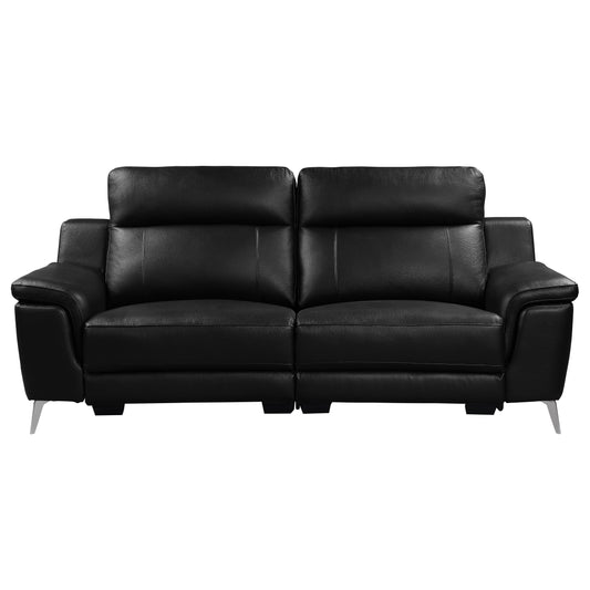 Homelegance Power Reclining Sofa in Black Leather 9360BLK-3PW
