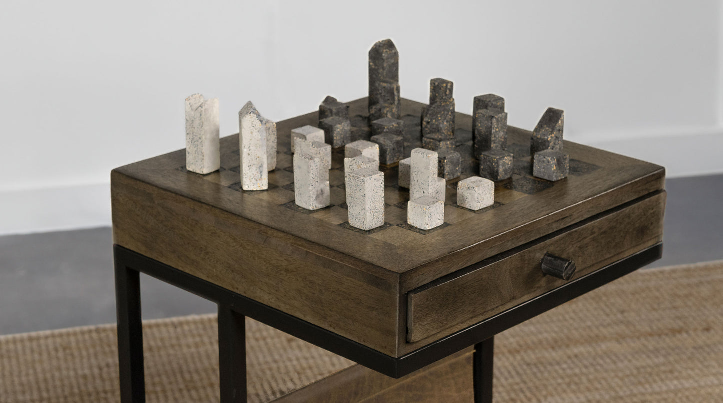 Chessie 1-drawer Side Table With Leatherette Sling Tobacco