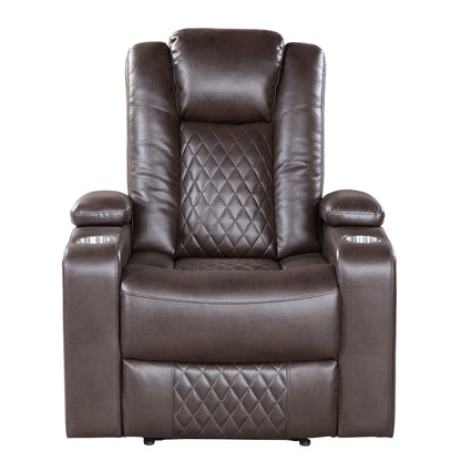 Homelegance Caelan Reclining Chair Power Recliner Dark Brown 9366DB-1PWH