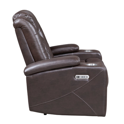 Homelegance Caelan Reclining Chair Power Recliner Dark Brown 9366DB-1PWH