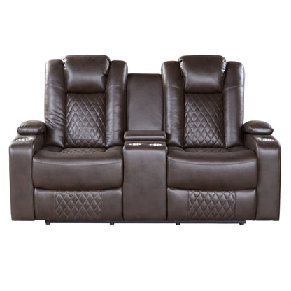 Homelegance Caelan Loveseat Power Reclining Dark Brown 9366DB-2PWH