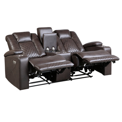 Homelegance Caelan Loveseat Power Reclining Dark Brown 9366DB-2PWH
