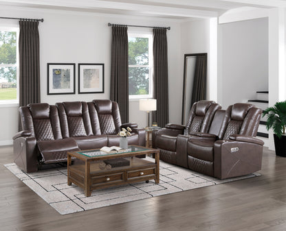 Homelegance Caelan Loveseat Power Reclining Dark Brown 9366DB-2PWH