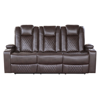 Homelegance Caelan Dark Brown Power Reclining Sectional Sofa 9366DB-3PWH