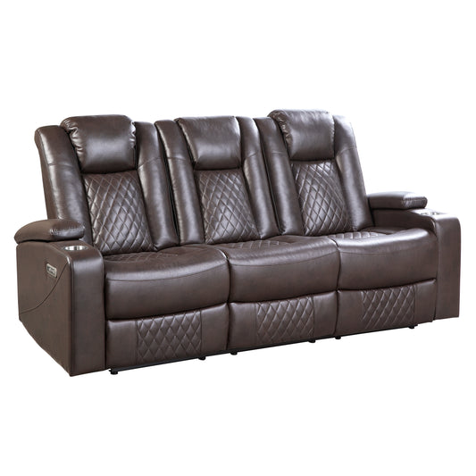 Homelegance Caelan Dark Brown Power Reclining Sectional Sofa 9366DB-3PWH