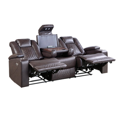 Homelegance Caelan Dark Brown Power Reclining Sectional Sofa 9366DB-3PWH