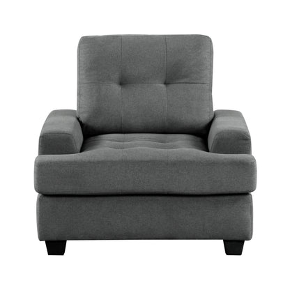 Homelegance Dunstan Accent Chair in Dark Gray Textured Fabric 9367DGY-1N