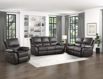 Homelegance Dawson Loveseat Reclining in Brown Faux Leather 9368BRW-2