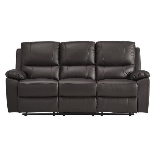 Homelegance Dawson Reclining Sofa in Brown Faux Leather 9368BRW-3
