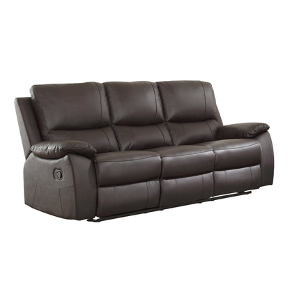 Homelegance Dawson Reclining Sofa in Brown Faux Leather 9368BRW-3