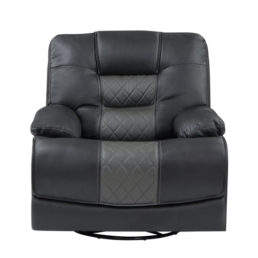 Homelegance Fabian Reclining Chair Swivel Glider in 2-Tone Gray 9388GRY-1