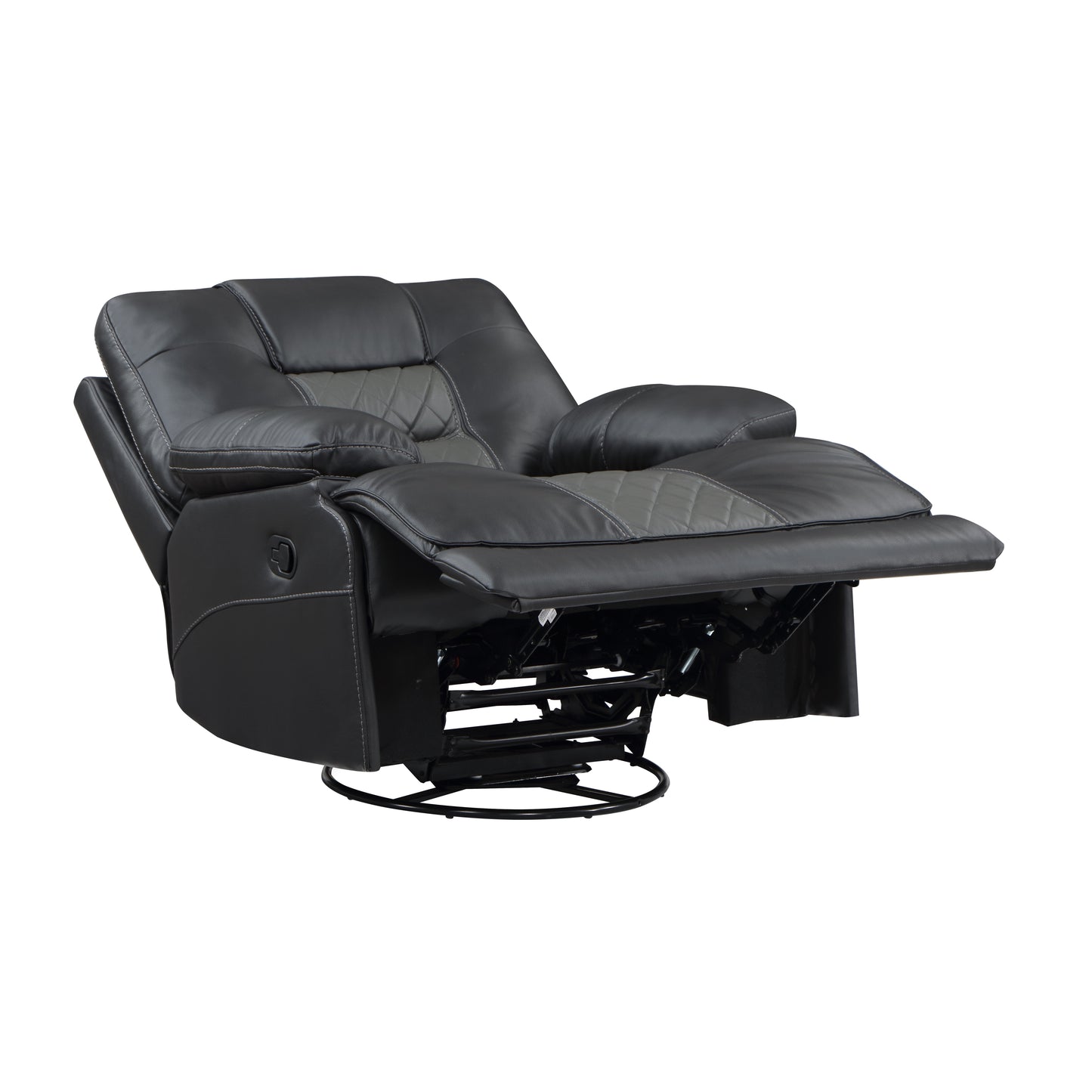 Homelegance Fabian Reclining Chair Swivel Glider in 2-Tone Gray 9388GRY-1