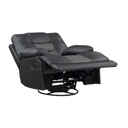 Homelegance Fabian Reclining Chair Swivel Glider in 2-Tone Gray 9388GRY-1