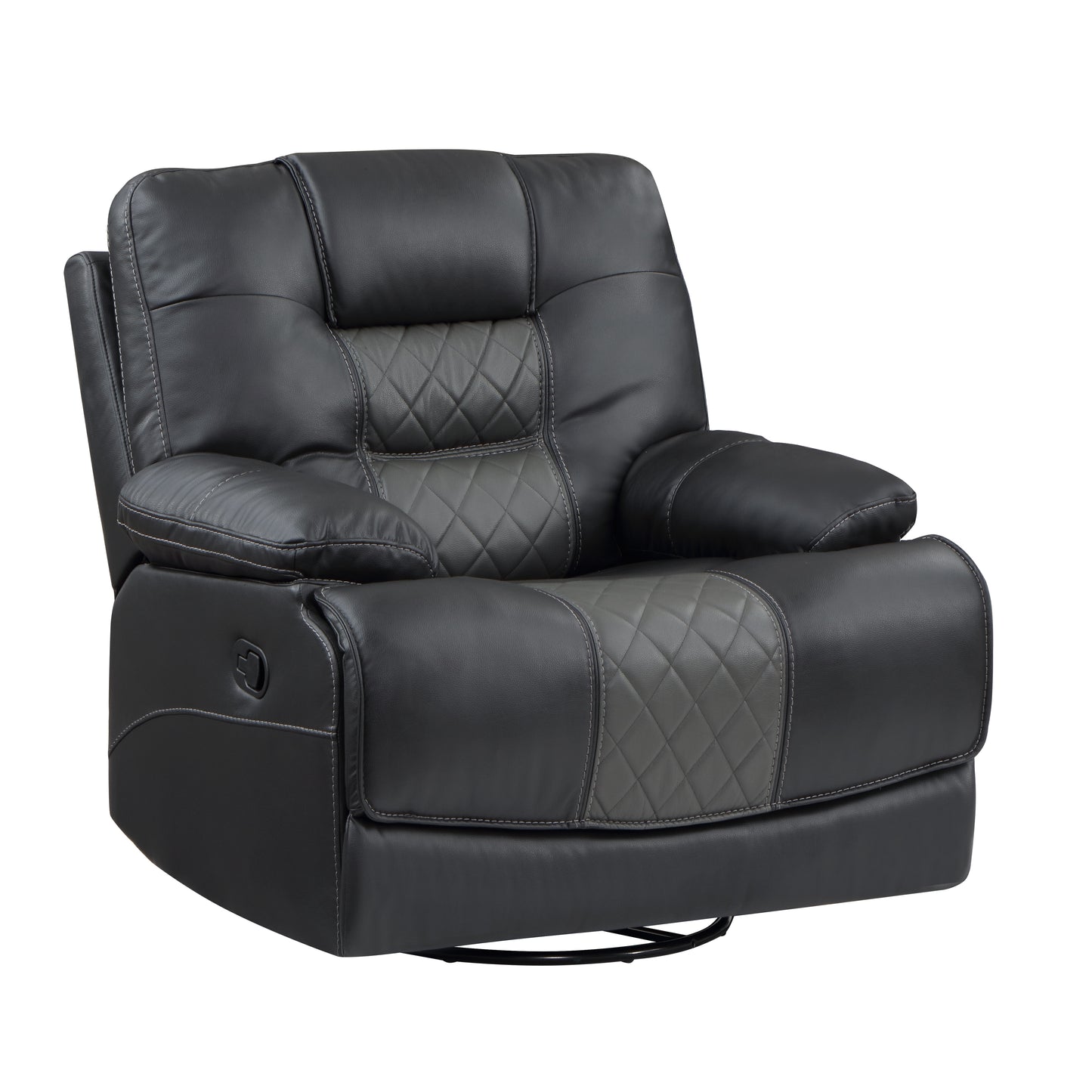 Homelegance Fabian Reclining Chair Swivel Glider in 2-Tone Gray 9388GRY-1