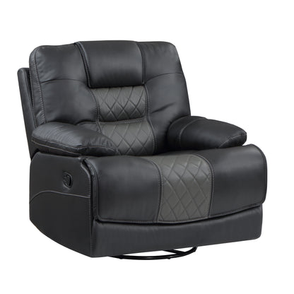 Homelegance Fabian Reclining Chair Swivel Glider in 2-Tone Gray 9388GRY-1