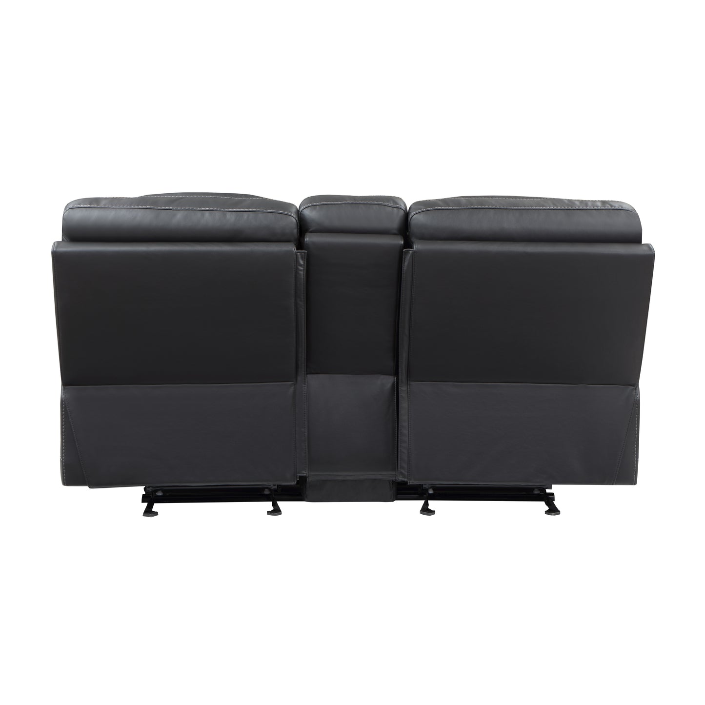 Homelegance Fabian 2 Tone Gray Glider Reclining Loveseat with Center Console 9388GRY-2