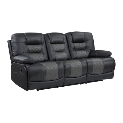 Homelegance Fabian Sectional Sofa Two-Tone Gray Faux Leather 9388GRY-3