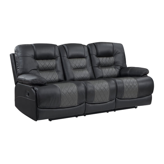 Homelegance Fabian Sectional Sofa Two-Tone Gray Faux Leather 9388GRY-3