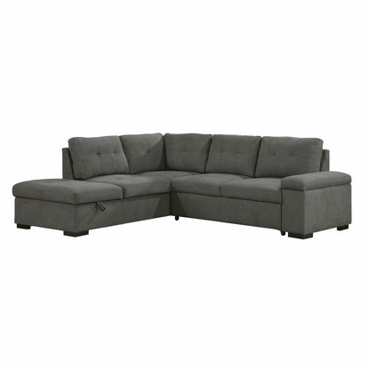 Homelegance Brooklyn Park Sectional Sofa in Dark Gray 9390DG-2LC2R