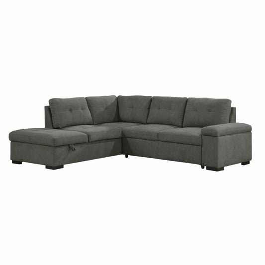 Homelegance Brooklyn Park Sectional Sofa in Dark Gray 9390DG-2LC2R