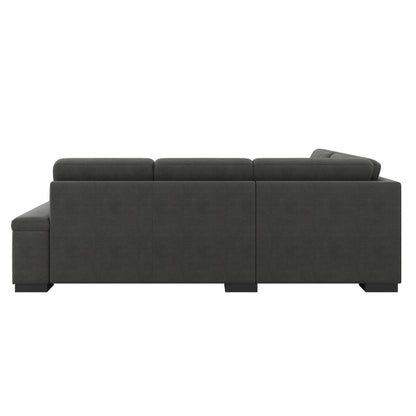 Homelegance Brooklyn Park Sectional Sofa in Dark Gray 9390DG-2LC2R