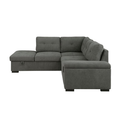 Homelegance Brooklyn Park Sectional Sofa in Dark Gray 9390DG-2LC2R