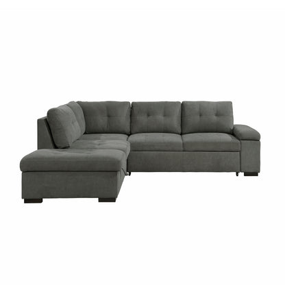 Homelegance Brooklyn Park Sectional Sofa in Dark Gray 9390DG-2LC2R