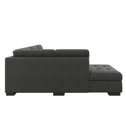 Homelegance Brooklyn Park Sectional Sofa in Dark Gray 9390DG-2LC2R