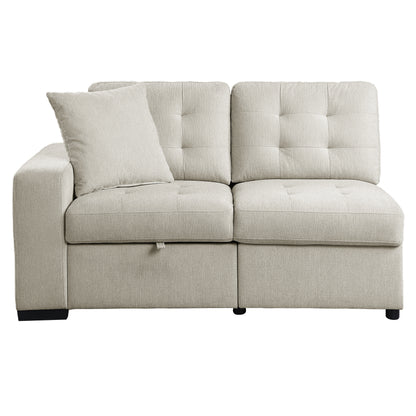 Homelegance Logansport Sectional Sofa in Beige 9401BEG-42LRU