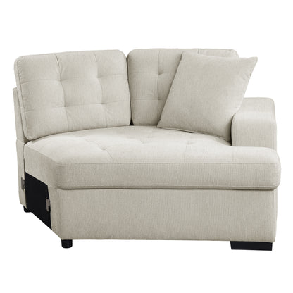 Homelegance Logansport Beige Chenille 2-Piece Sectional Sofa with Ottoman 9401BEG-22LRU