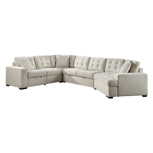Homelegance Logansport Sectional Sofa in Beige 9401BEG-42LRU