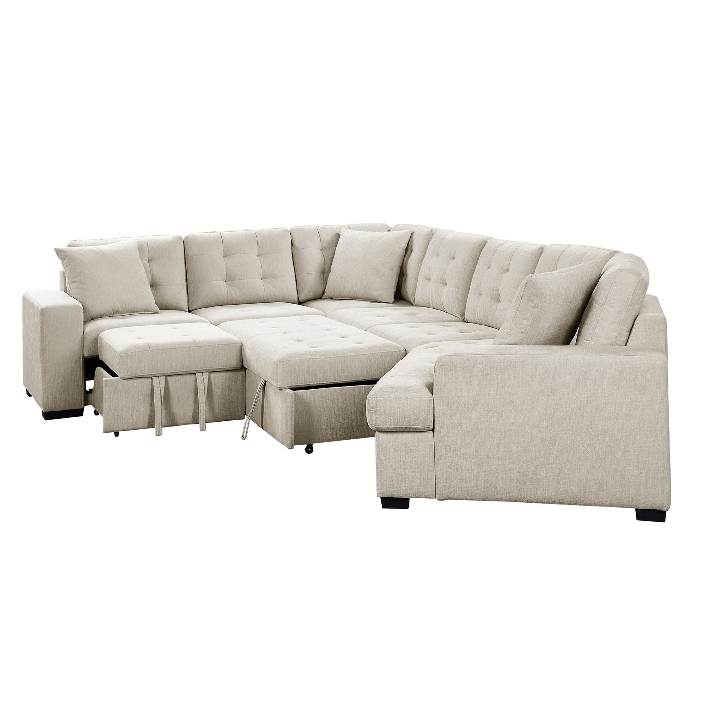 Homelegance Logansport Sectional Sofa in Beige 9401BEG-42LRU