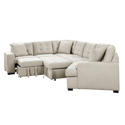Homelegance Logansport Sectional Sofa in Beige 9401BEG-42LRU