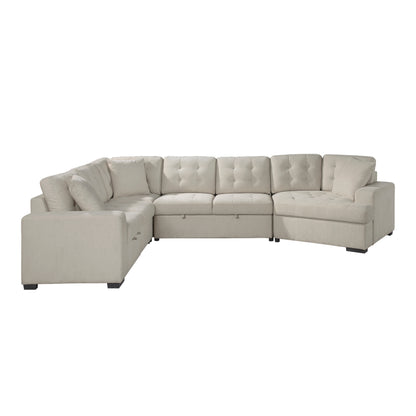 Homelegance Logansport Sectional Sofa in Beige 9401BEG-42LRU