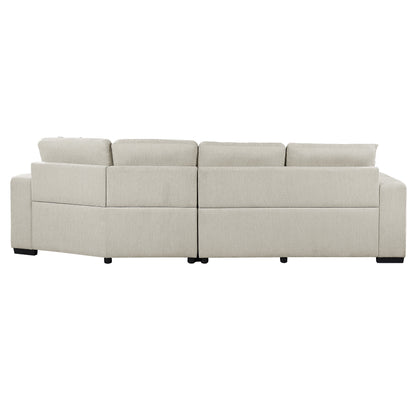 Homelegance Logansport Beige Chenille 2-Piece Sectional Sofa with Ottoman 9401BEG-22LRU