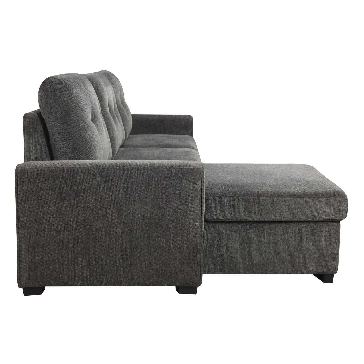 Homelegance Carolina Sectional Sofa Dark Gray Chenille with Pull-Out Bed 9402DGY-SC