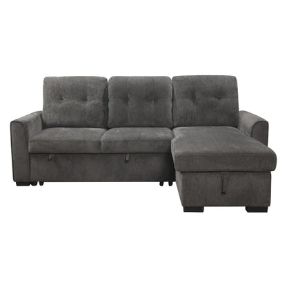 Homelegance Carolina Sectional Sofa Dark Gray Chenille with Pull-Out Bed 9402DGY-SC