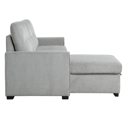 Homelegance Carolina Gray Chenille Reversible Sectional Sofa with Pull-Out Bed 9402GRY-SC