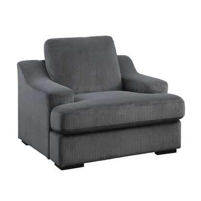 Homelegance Orofino Accent Chair in Dark Gray Textured Microfiber 9404DG-1