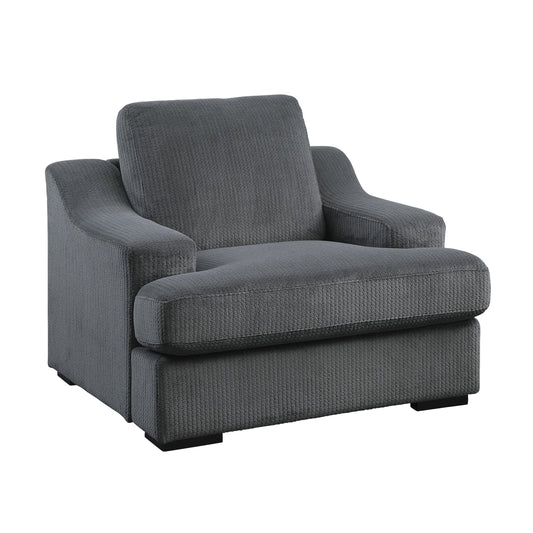 Homelegance Orofino Accent Chair in Dark Gray Textured Microfiber 9404DG-1